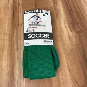 Twin City Youth OSR Soccer Socks Sz: M (8.5-11) Green Tube Sock Rib Knit Cushion